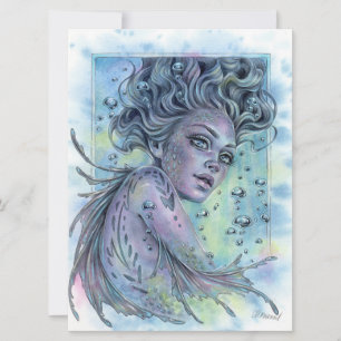 Aqua Fantasy Nymph Mermaid Female Art Card