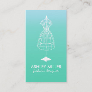 Aqua Fashion Designer Dress Form Business Card