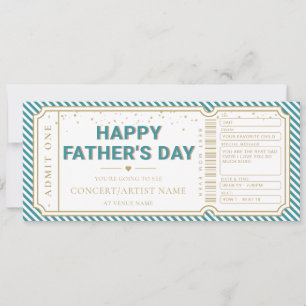 Aqua Father's Day Concert Ticket Gift Voucher Invitation