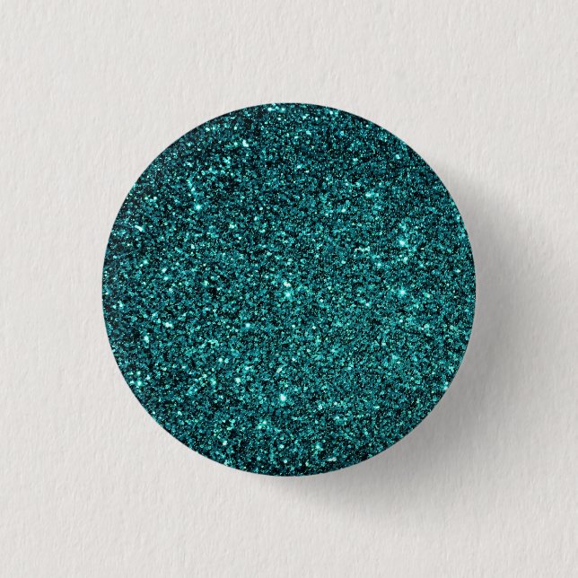 Aqua Faux Glitter 3 Cm Round Badge (Front)