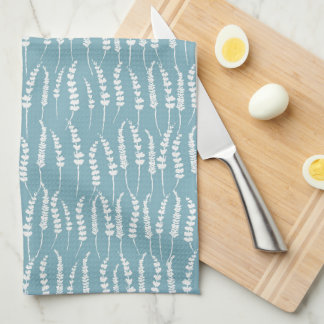 Aqua Ferns Cottage Print Tea Towel