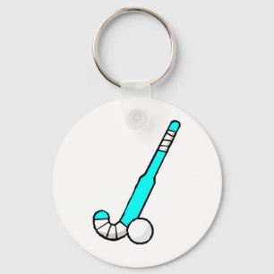 Aqua Field Hockey Stick Key Ring