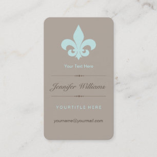 Aqua Fleur de Lis Business Card