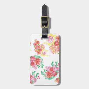 Aqua fleur luggage tag