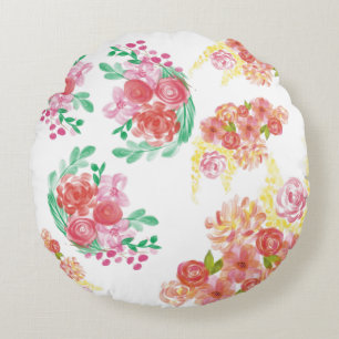 Aqua fleur round cushion