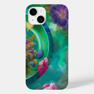 Aqua Floral Abstract underwater Garden Case-Mate iPhone 14 Case