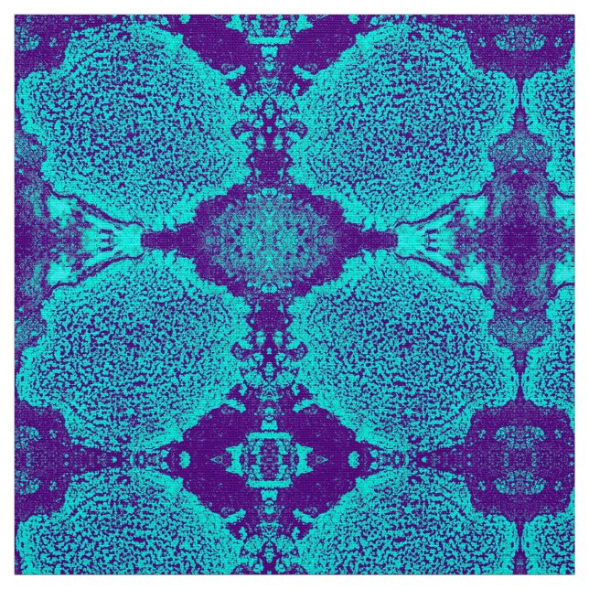 Aqua Floral Fabric (Swatch)