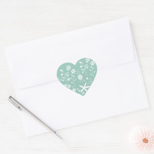 Aqua floral gift stickers