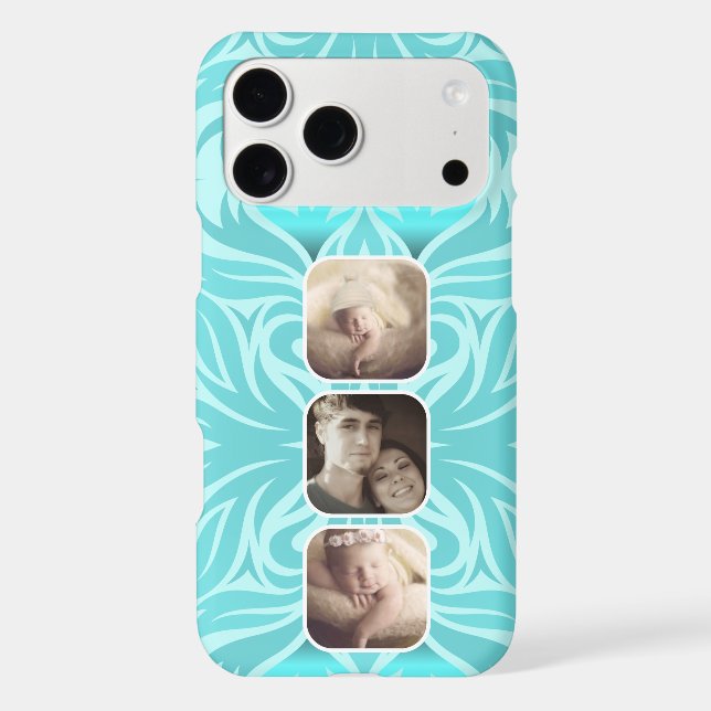 Aqua Floral iPhone 7  Instagram photo collage (Back)