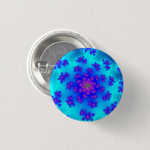 Aqua Floral Sprinkles 3 Cm Round Badge