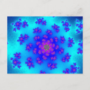 Aqua Floral Sprinkles Postcard