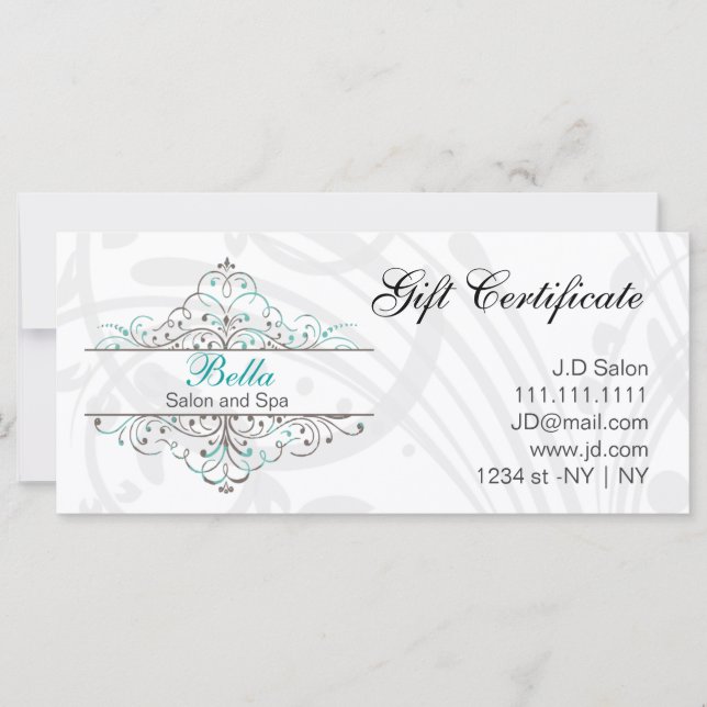 Aqua Flourish Personalised Business Stationery (Front)