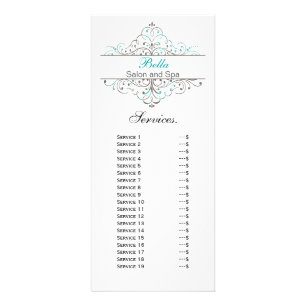 Aqua Flourish Personalised Business Stationery Rack Card