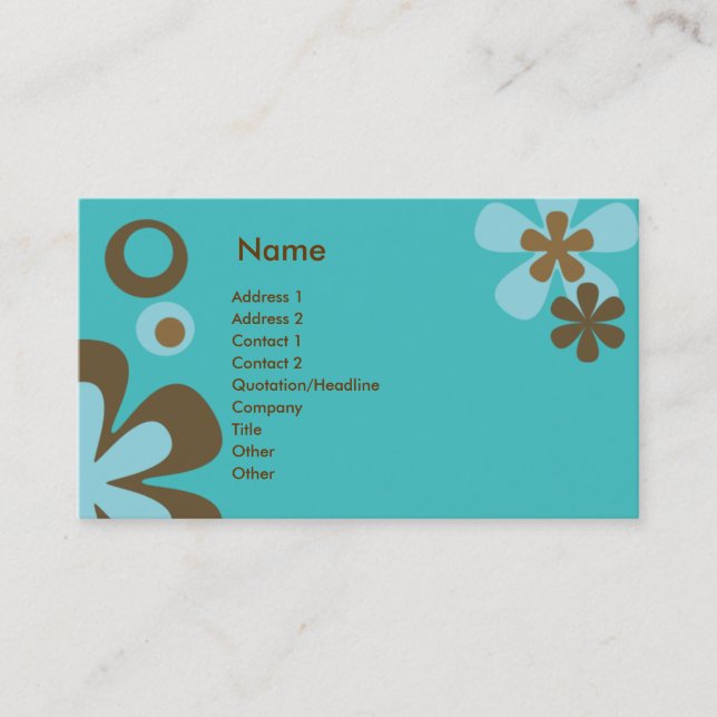 Aqua Flowers Business Card (Front)