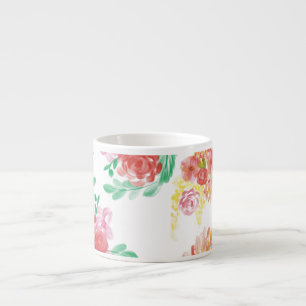 Aqua flowers espresso cup