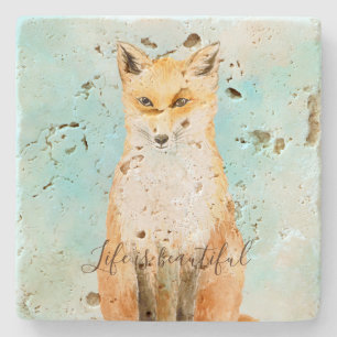 Aqua Fox Stone Coaster