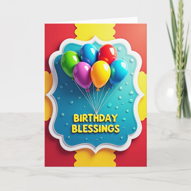Aqua Frame Birthday Card (Front)