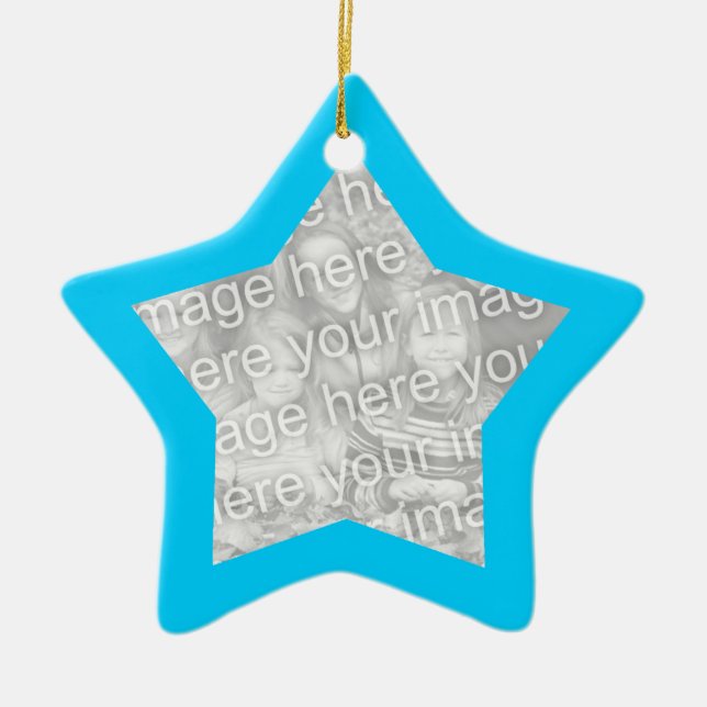 Aqua Frame Star Ornament (Front)