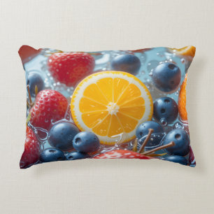Aqua Fruit Medley Decorative Cushion