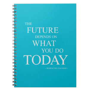 Aqua Future Inspirational Motivational Quote Note Notebook