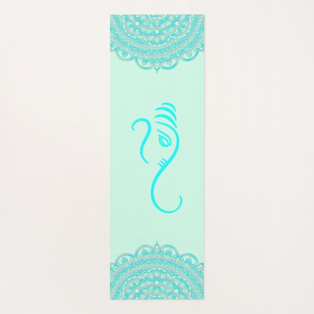 Aqua Ganesha and Mandalas Yoga Mat (Back)