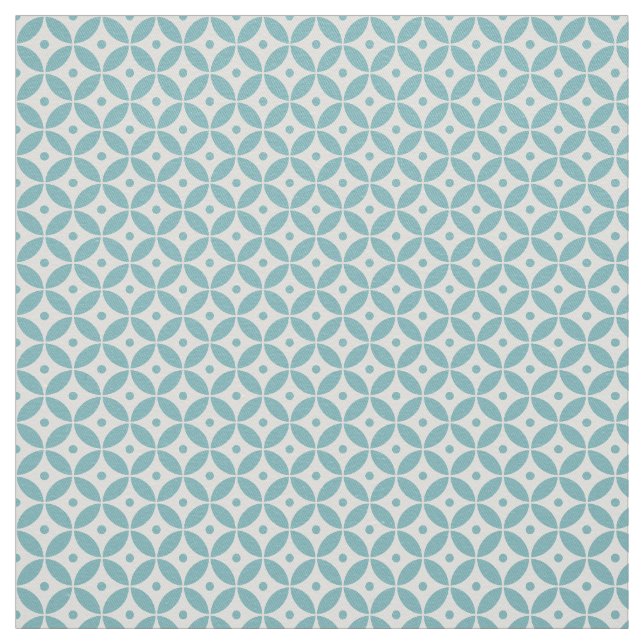 Aqua Geometric Circles Pattern Shippo  Fabric (Swatch)