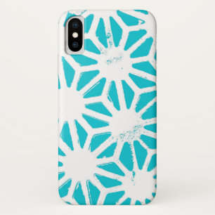 Aqua geometric pattern iPhone x case