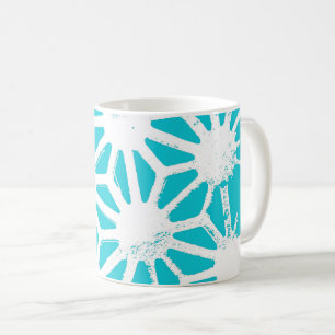 Aqua geometric pattern coffee mug