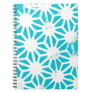 Aqua geometric pattern notebook