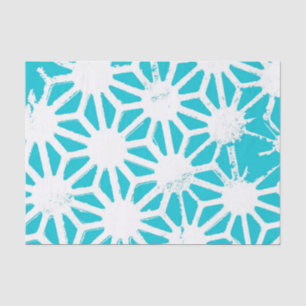 Aqua geometric pattern tissue paper