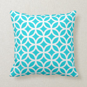 Aqua Geometric Pillow