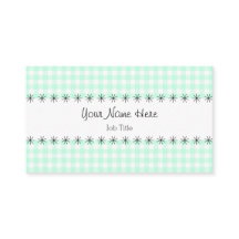Aqua Gingham stripe business card