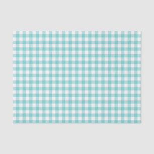 Aqua Gingham Tissue Paper