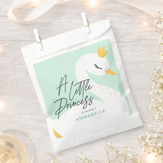 Aqua girly elegant photo beautiful swan party favour bags (Clipped)