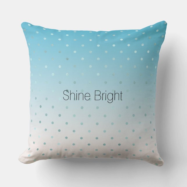 Aqua Glam Dots Ombre  Cushion (Front)