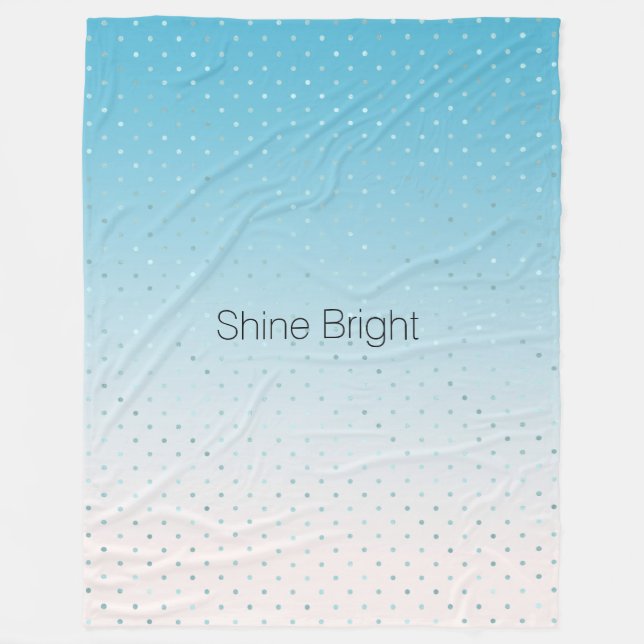 Aqua Glam Dots Ombre              Fleece Blanket (Front)