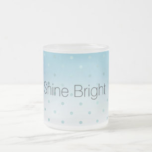 Aqua Glam Dots Ombre            Frosted Glass Coffee Mug