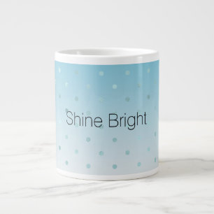 Aqua Glam Dots Ombre              Large Coffee Mug