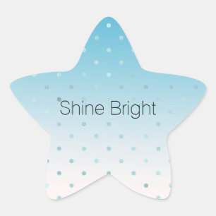 Aqua Glam Dots Ombre Star Sticker