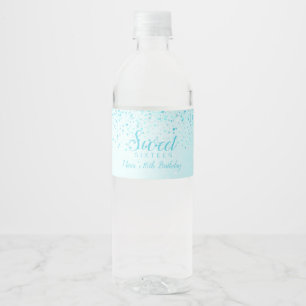 Aqua Glitter, Glam Sweet 16 Water Bottle Label