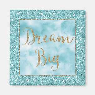 Aqua Glitter Gold Dream         Magnet