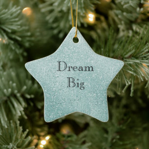 Aqua Glitzy Ombre Ceramic Tree Decoration