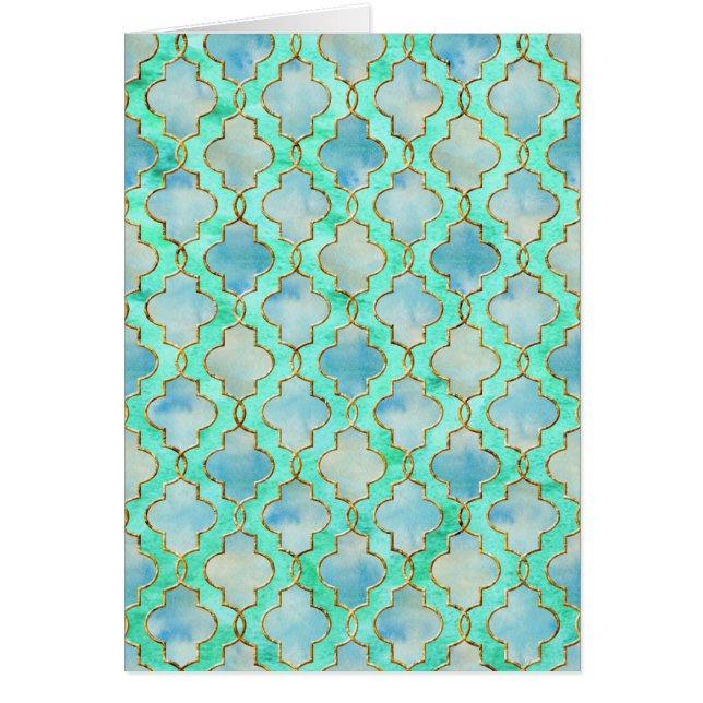 Aqua gold and Green Maroccan pattern (Front)