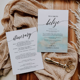 Aqua Gold Beach Belise Welcome Letter & Itinerary