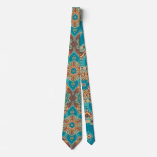 Aqua Gold Bohemian Eastern Fusion Tie