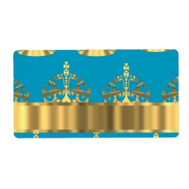 Aqua & gold crown pattern (Front)