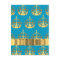 Aqua & gold crown pattern