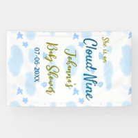 Aqua gold she is on cloud nine baby shower clouds