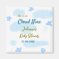 Aqua gold she is on cloud nine baby shower clouds