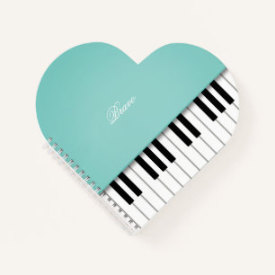 Aqua Grand Piano Music Keyboard Custom Notebook